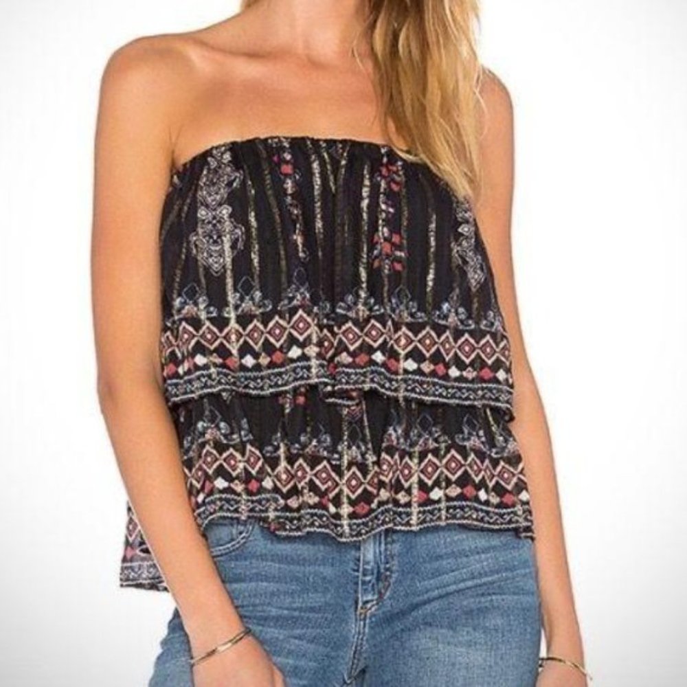 Joie Lyane Tiered Strapless Silk Top/Skirt